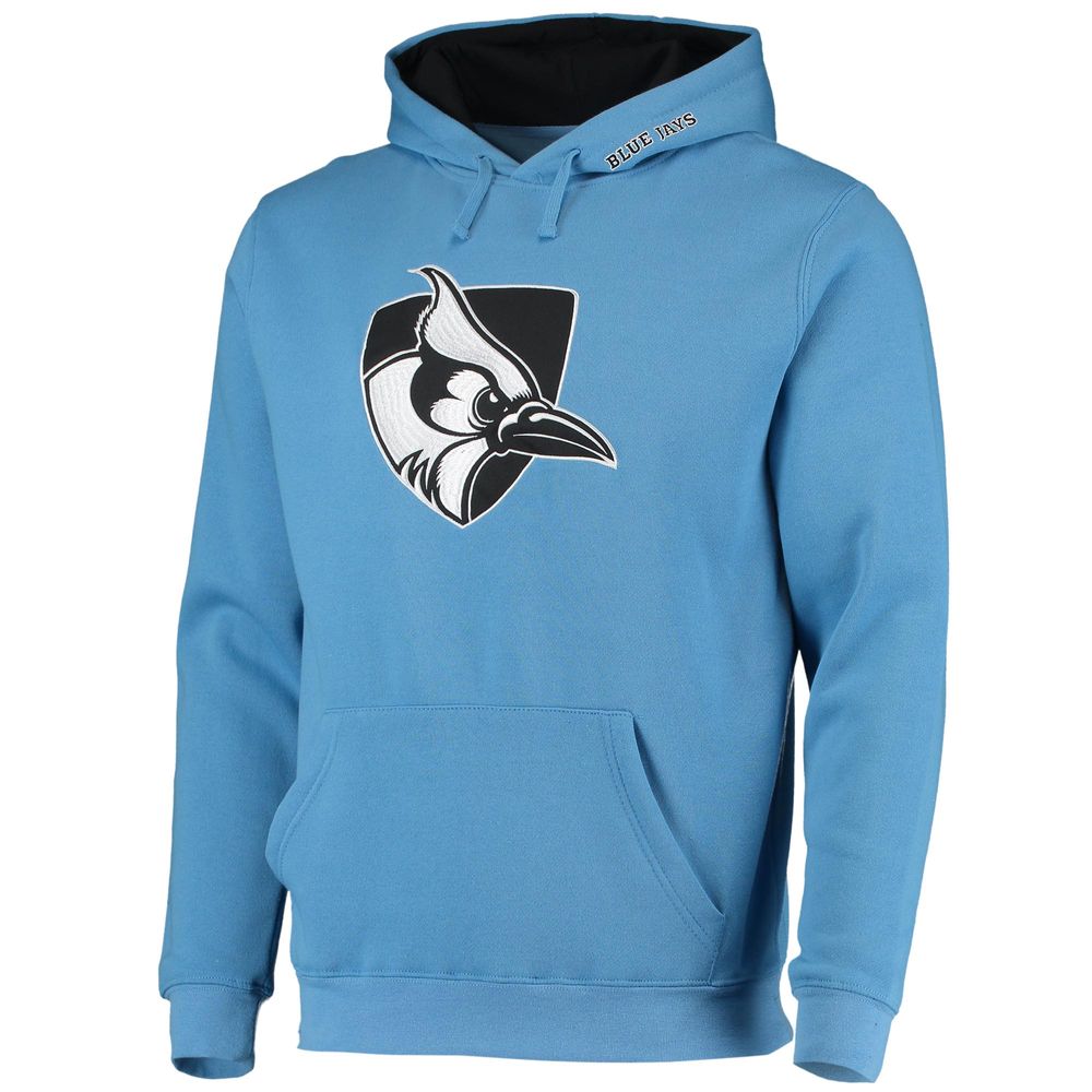 Men's Colosseum Light Blue Johns Hopkins Jays Arch and Logo Pullover Hoodie