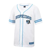 Maillot de baseball boutonné en maille Free Spirited des Blue Jays Johns Hopkins Colosseum blanc pour hommes