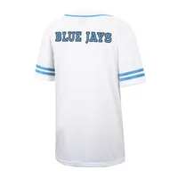 Maillot de baseball boutonné en maille Free Spirited des Blue Jays Johns Hopkins Colosseum blanc pour hommes