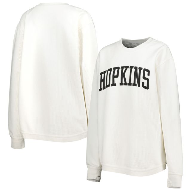 Sweat-shirt Pressbox pour femme Crème Johns Hopkins Blue Jays Comfy Cord Vintage Wash Basic Arch Pullover
