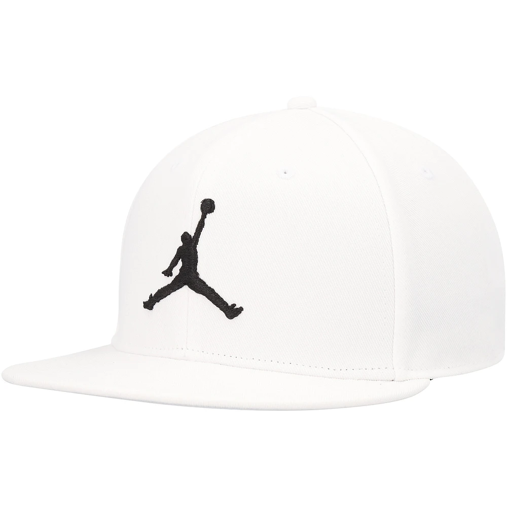 Casquette Jordan Brand Pro Jumpman Snapback blanche pour homme