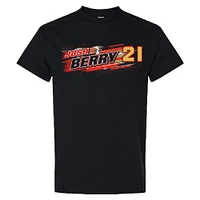 T-shirt à damier pour homme avec nom et numéro Josh Berry Black Sports
