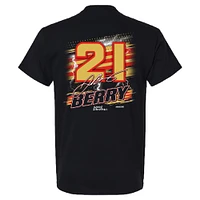 T-shirt à damier pour homme avec nom et numéro Josh Berry Black Sports
