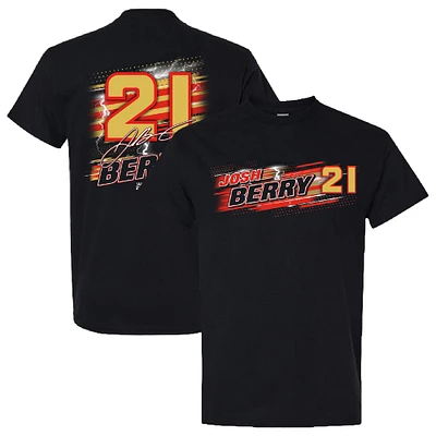Men's Checkered Flag Sports  Black Josh Berry Name & Number T-Shirt
