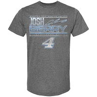 Men's Checkered Flag Sports Heather Charcoal Josh Berry Name & Number T-Shirt