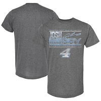 Men's Checkered Flag Sports Heather Charcoal Josh Berry Name & Number T-Shirt