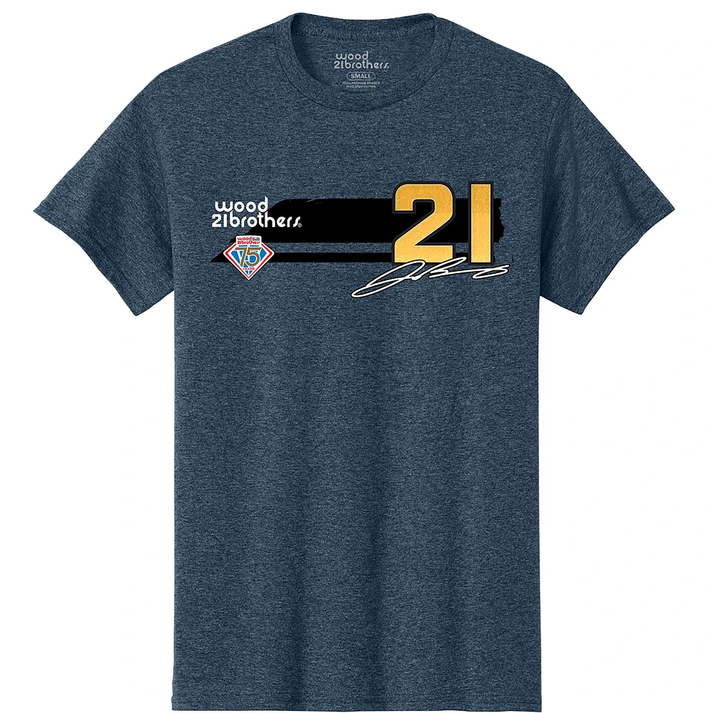 Men's E2 Apparel Heather Navy Josh Berry Motorcraft Car T-Shirt