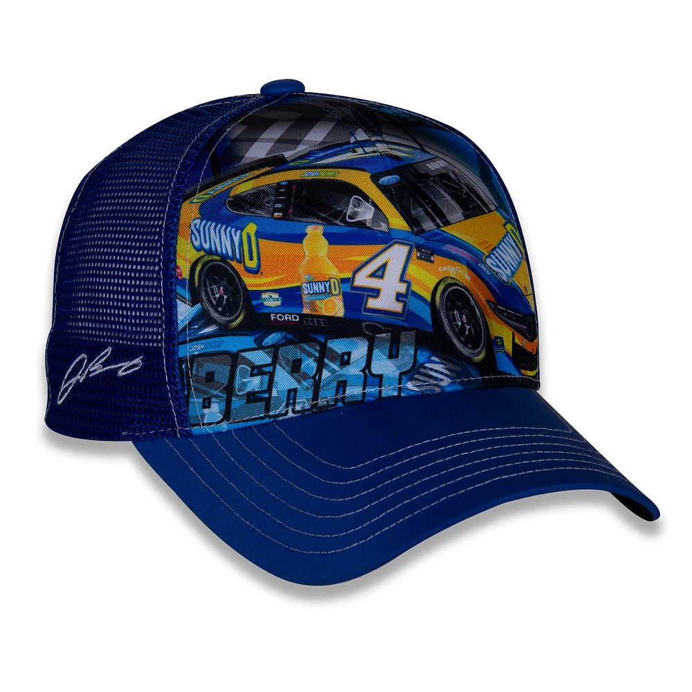 Casquette réglable bleue Josh Berry Driver Car Trucker de la collection Stewart-Haas Racing Team pour hommes