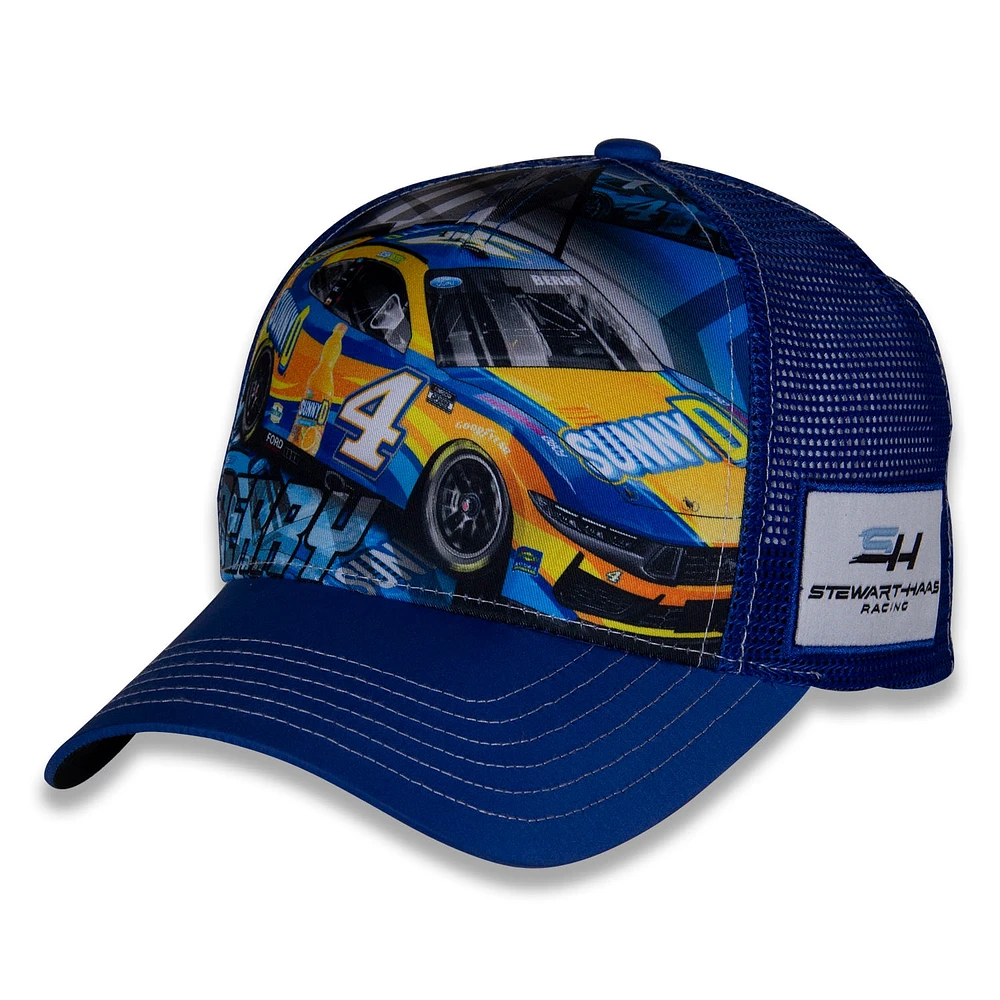 Men's Stewart-Haas Racing Team Collection Blue Josh Berry Driver Car Trucker Adjustable Hat