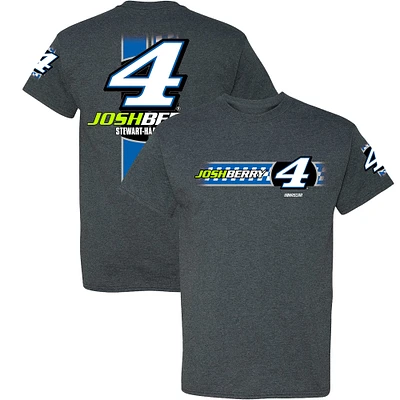 T-shirt style de vie Josh Berry pour hommes la collection Stewart-Haas Racing Team Heather Charcoal