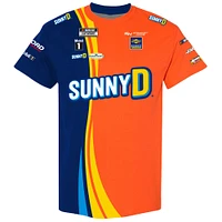 T-shirt uniforme Josh Berry SunnyD de la collection Stewart-Haas Racing Team pour hommes, orange/bleu