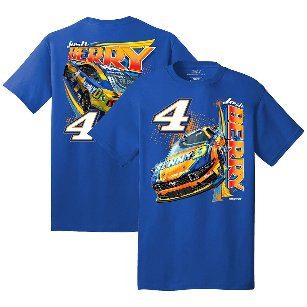 T-shirt pour hommes Stewart-Haas Racing Team Collection Royal Josh Berry Sunny D Car