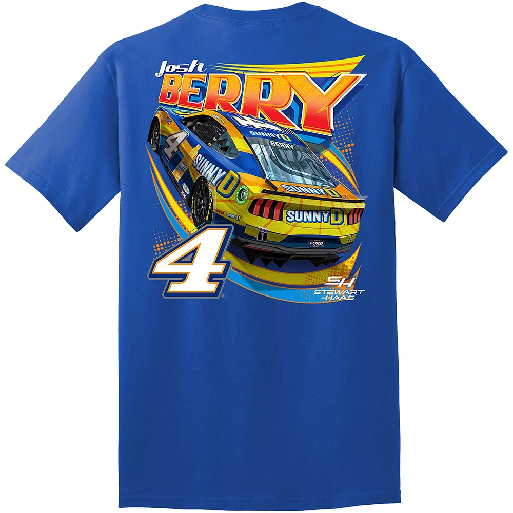 T-shirt pour hommes Stewart-Haas Racing Team Collection Royal Josh Berry Sunny D Car