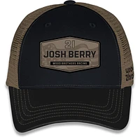 Unisex Checkered Flag Sports Black Josh Berry  Flag Trucker Adjustable Hat