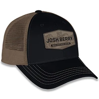 Unisex Checkered Flag Sports Black Josh Berry  Flag Trucker Adjustable Hat