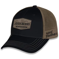 Unisex Checkered Flag Sports Black Josh Berry  Flag Trucker Adjustable Hat