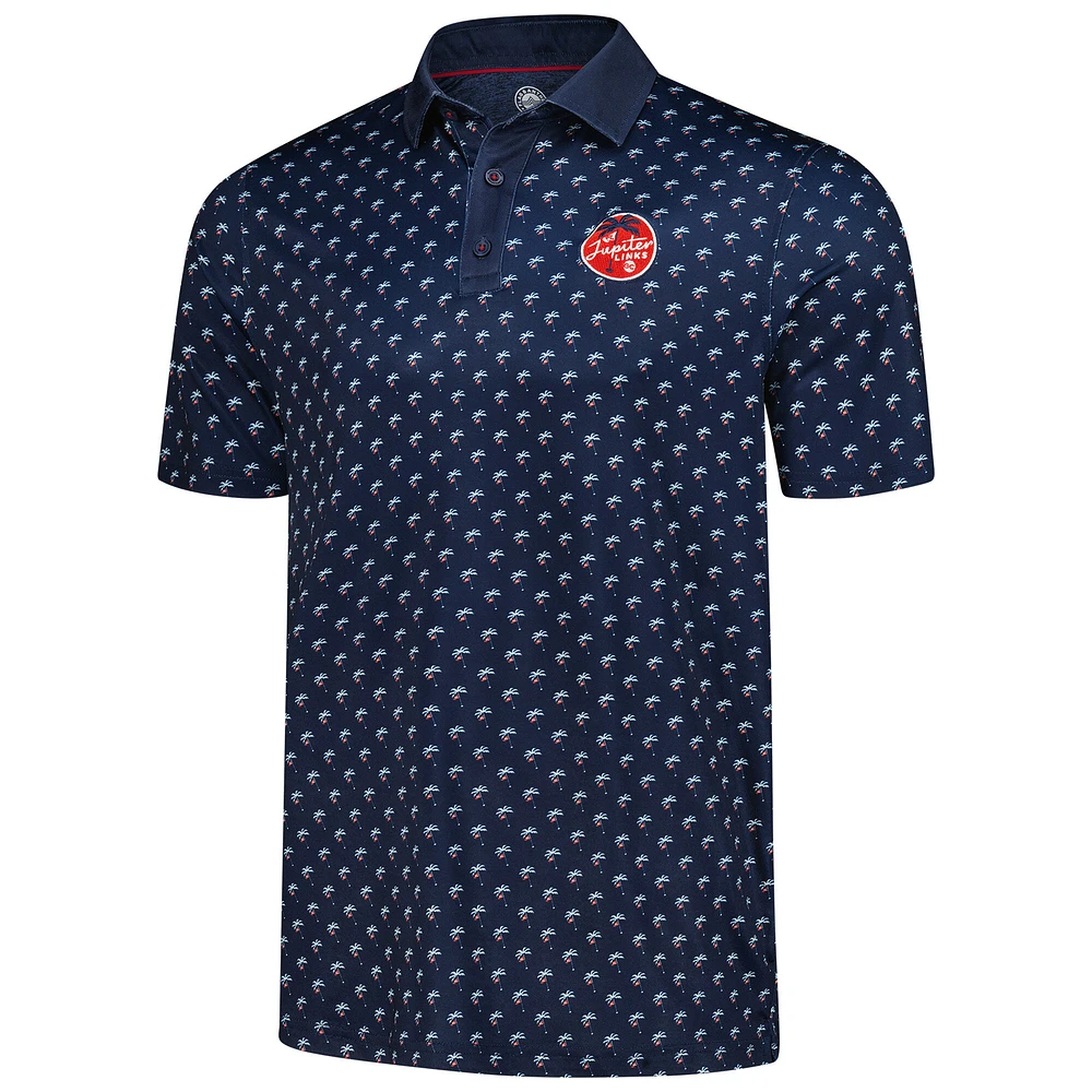 Men's Flag & Anthem  Navy Jupiter Links Golf Club All-Over Logo Polo