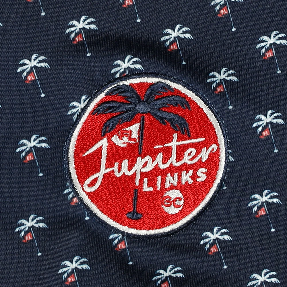 Men's Flag & Anthem  Navy Jupiter Links Golf Club All-Over Logo Polo