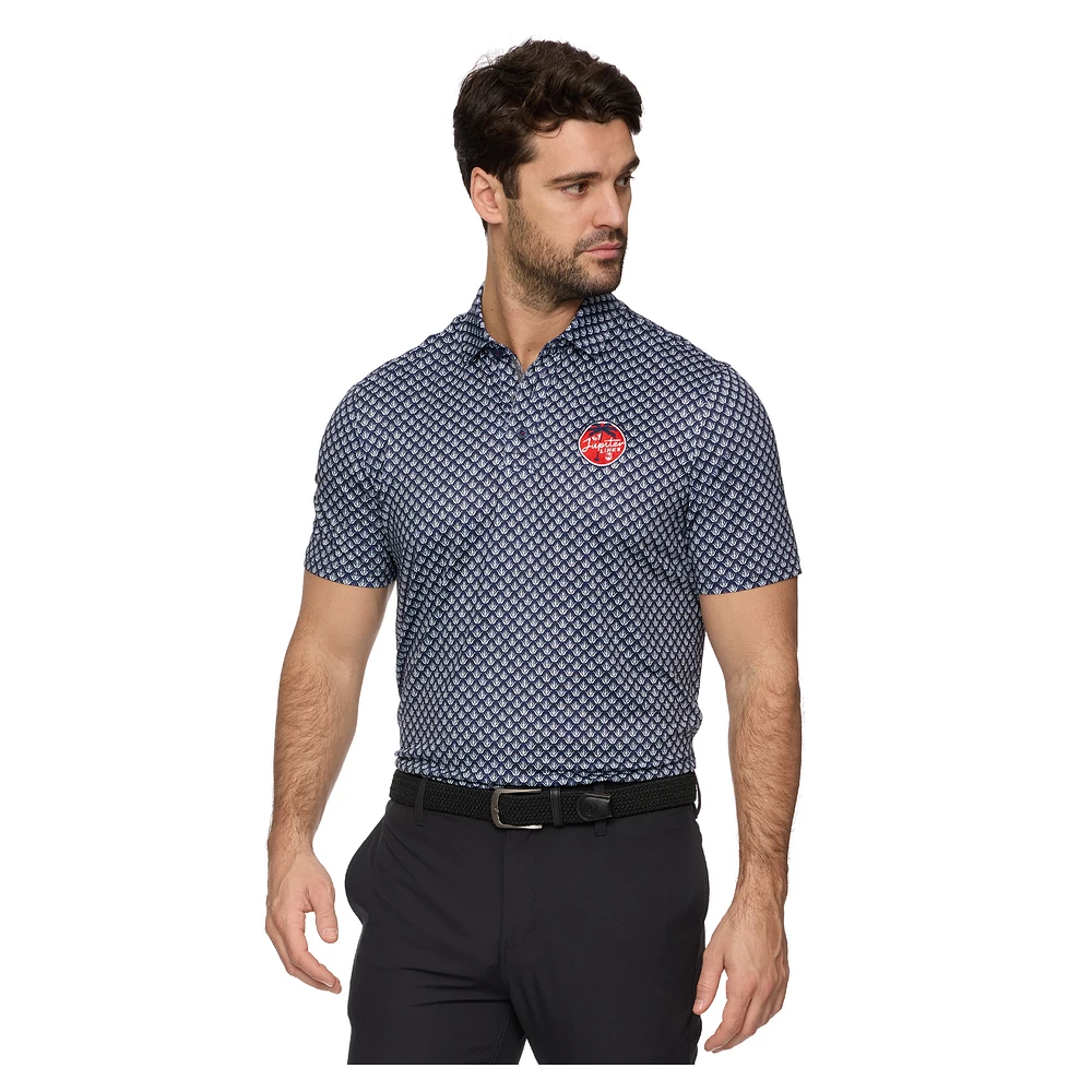 Polo Fridley MVP pour homme avec drapeau et hymne bleu marine Jupiter Links Golf Club