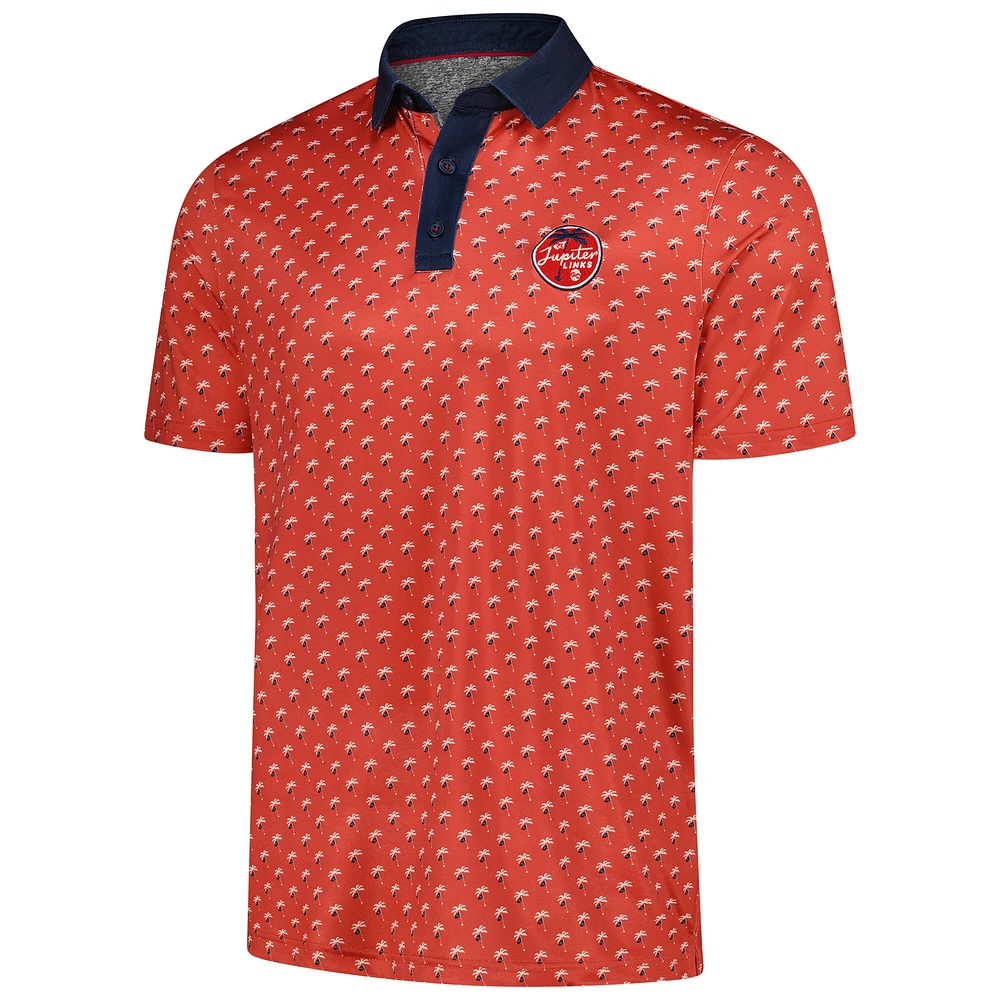 Men's Flag & Anthem  Red Jupiter Links Golf Club All-Over Logo Polo