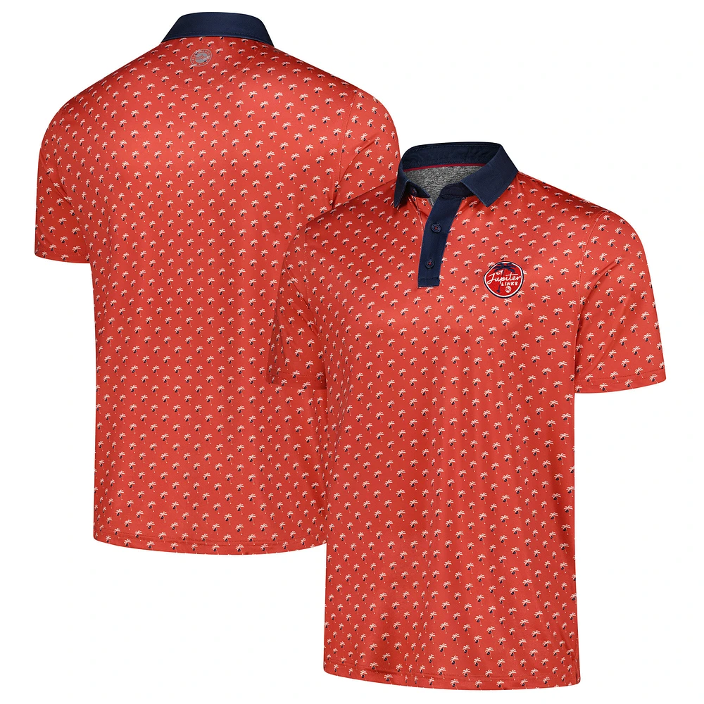 Men's Flag & Anthem Red Jupiter Links Golf Club All-Over Logo Polo
