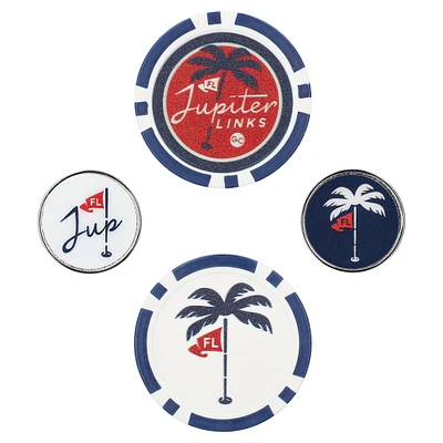 WinCraft Jupiter Links Golf Club 4-Pack Ball Marker Set