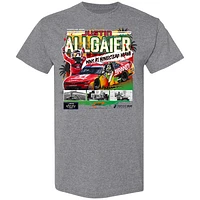 T-shirt Justin Allgaier, vainqueur de la course NASCAR Xfinity Series Hard Rock Bet 300 2025, motif drapeau à damier, anthracite chiné