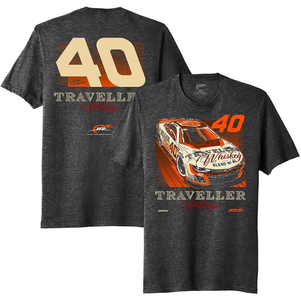 Men's JR Motorsports Official Team Apparel Heather Black Justin Allgaier Traveller Whiskey Car T-Shirt