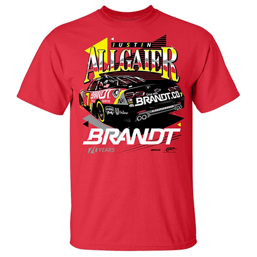 T-shirt rouge Justin Allgaier Throwback Design pour jeune de l'équipe officielle JR Motorsports