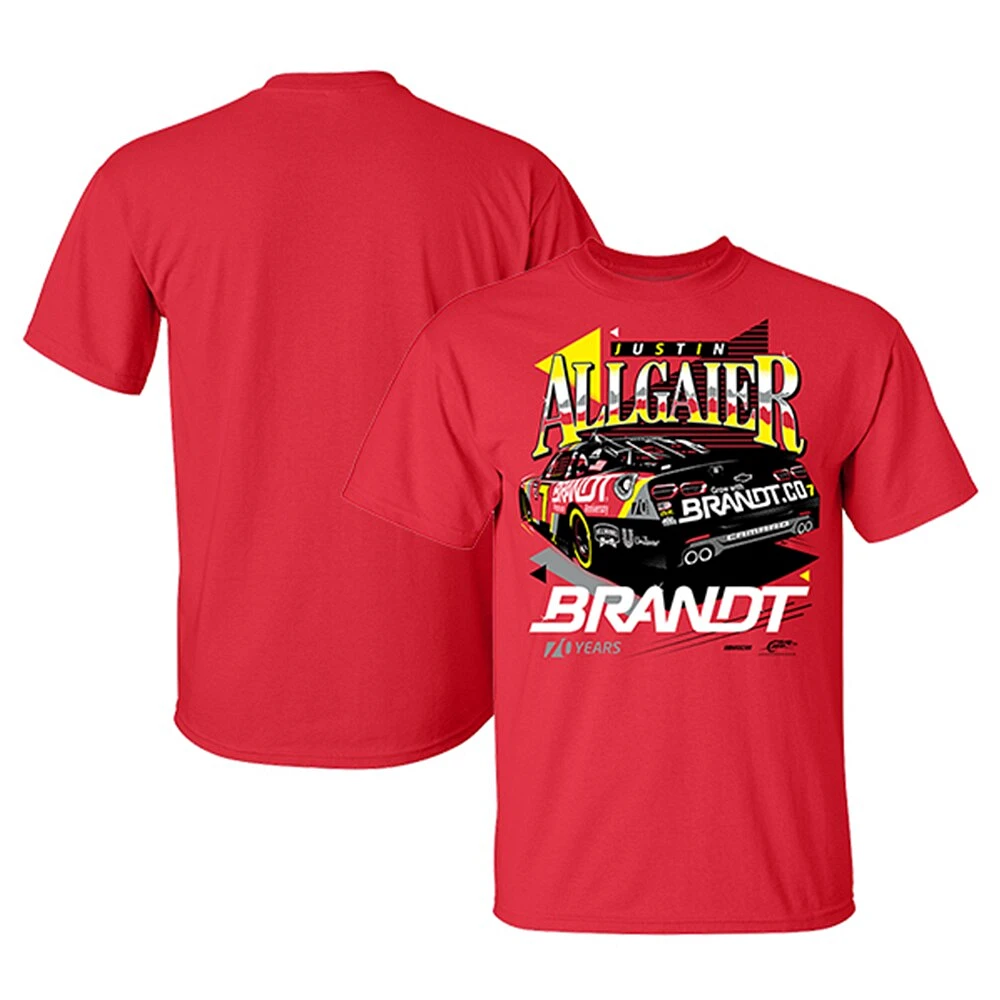 T-shirt rouge Justin Allgaier Throwback Design pour jeune de l'équipe officielle JR Motorsports