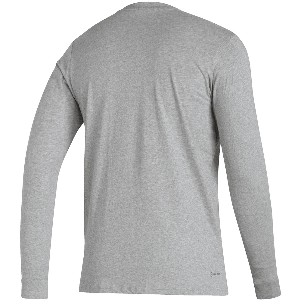 Men's adidas Heather Gray Juventus Team Crest Long Sleeve T-Shirt