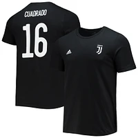 T-shirt adidas Juan Cuadrado noir Juventus Amplifier nom et numéro pour homme