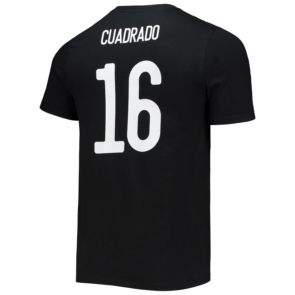 T-shirt adidas Juan Cuadrado noir Juventus Amplifier nom et numéro pour homme