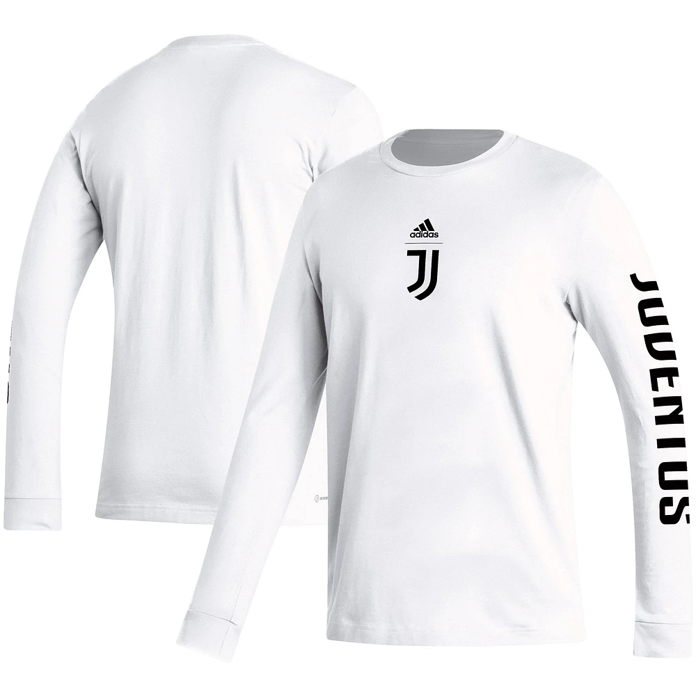 Men's adidas White Juventus Team Crest Long Sleeve T-Shirt