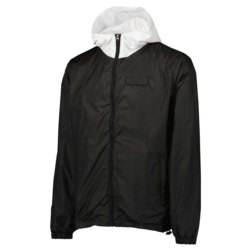 Men's Black Juventus Full-Zip Windbreaker