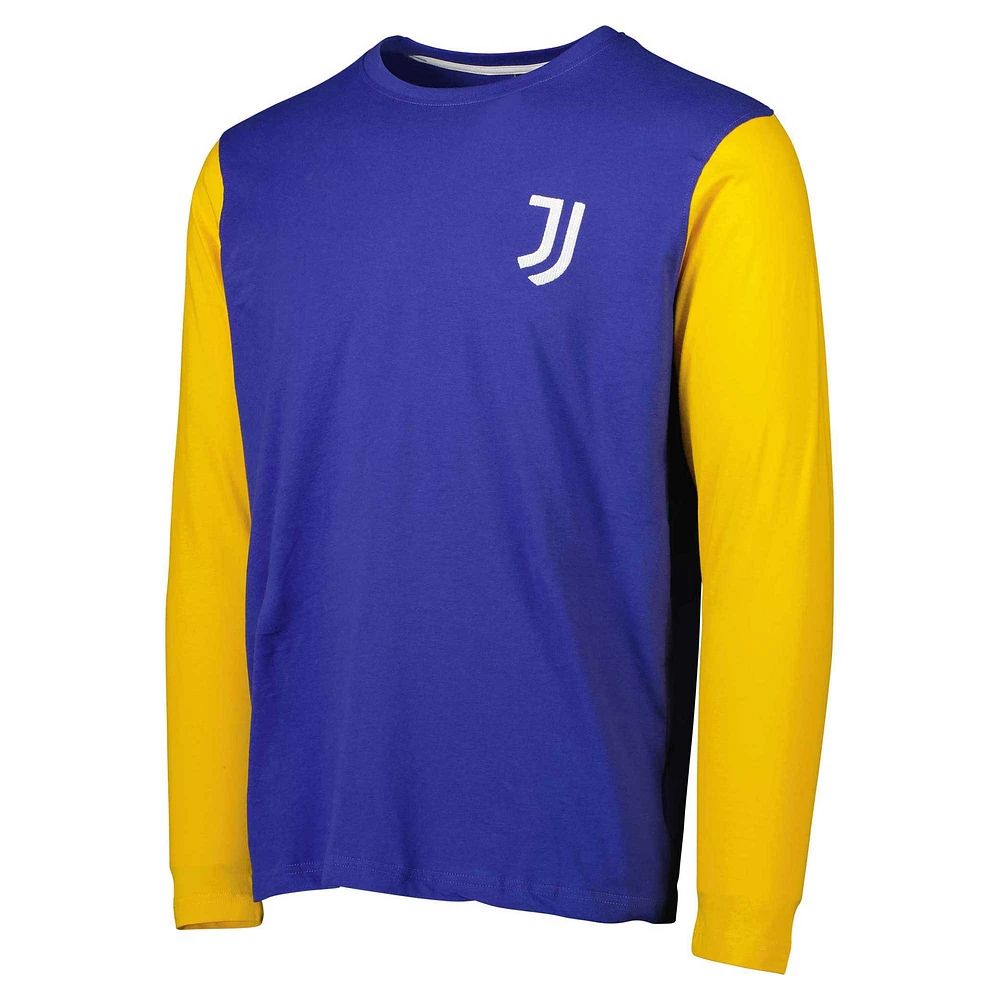 T-shirt à manches longues Juventus Blocked bleu/jaune pour homme