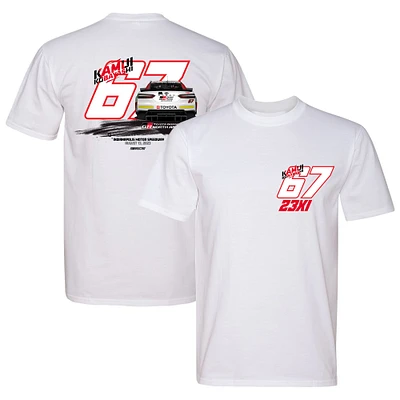 T-shirt à trois mélanges 23XI Racing Kamui Kobayashi Toyota Gazoo pour homme, blanc