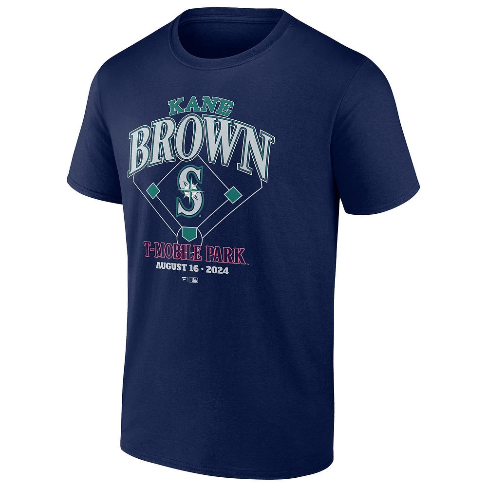 T-shirt fanatiques marine Kane Brown x Seattle Mariners pour hommes