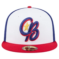 Casquette ajustée 59FIFTY Kannapolis Cannon Ballers de la collection authentique New Era blanche/rouge pour homme