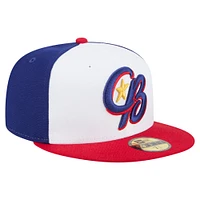 Casquette ajustée 59FIFTY Kannapolis Cannon Ballers de la collection authentique New Era blanche/rouge pour homme
