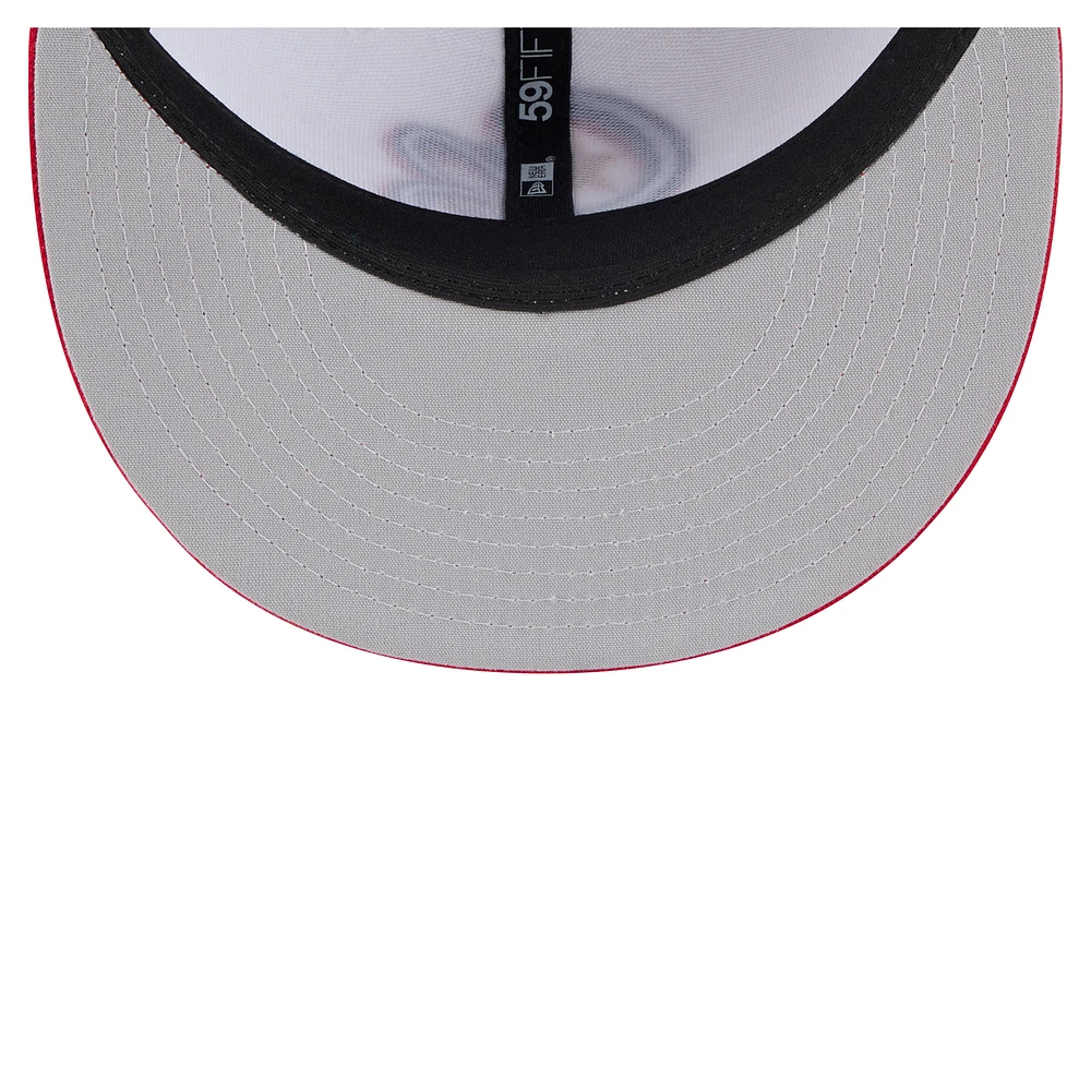 Casquette ajustée 59FIFTY Kannapolis Cannon Ballers de la collection authentique New Era blanche/rouge pour homme