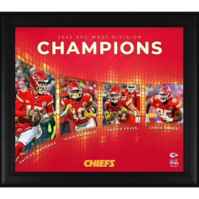 Collage 15" x 17" des champions de la division ouest de l'AFC 2023 des Chiefs de Kansas City
