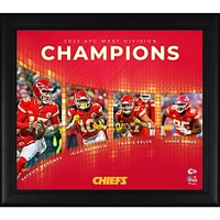 Collage 15" x 17" des champions de la division ouest de l'AFC 2023 des Chiefs de Kansas City