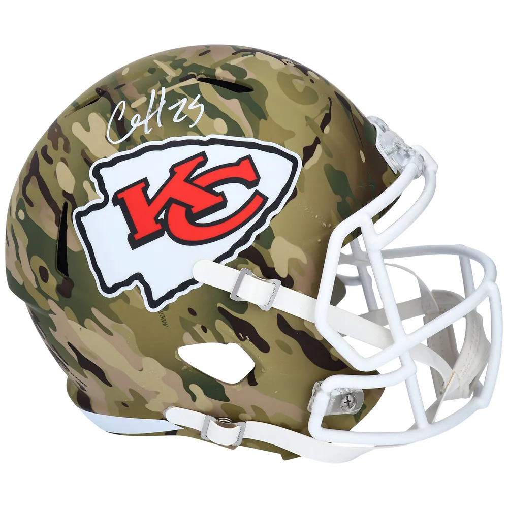 Lids Clyde Edwards-Helaire Kansas City Chiefs Fanatics Authentic  Autographed Riddell Flat White Alternate Revolution Speed Replica Helmet