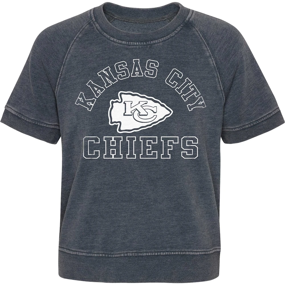 T-shirt raglan chiné anthracite Kansas City Chiefs Cheer Squad pour filles juniors