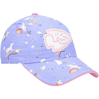 Casquette réglable Clean Up Purple Kansas City Chiefs Unicorn '47 pour fille d'âge préscolaire