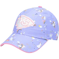 Girls Preschool '47 Purple Kansas City Chiefs Unicorn Clean Up Adjustable Hat