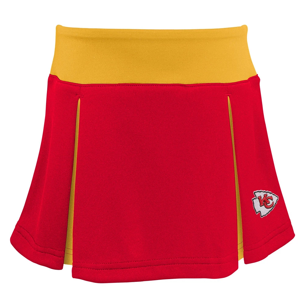 Ensemble deux pièces rouge de pom-pom girl Spirit des Chiefs Kansas City pour filles d'âge préscolaire avec bloomers