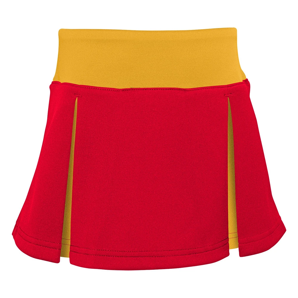 Ensemble deux pièces rouge de pom-pom girl Spirit des Chiefs Kansas City pour filles d'âge préscolaire avec bloomers