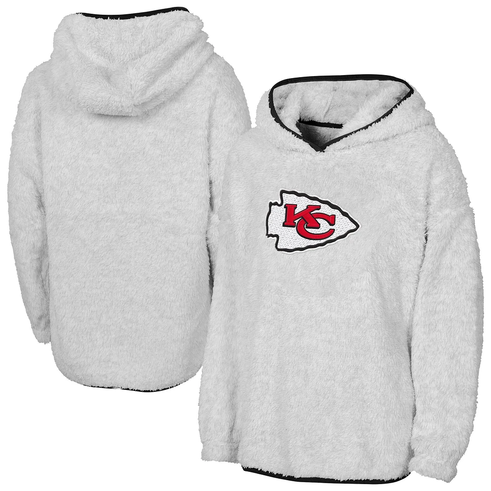 Sweat à capuche gris en polaire pour filles, Kansas City Chiefs Ultimate Teddy